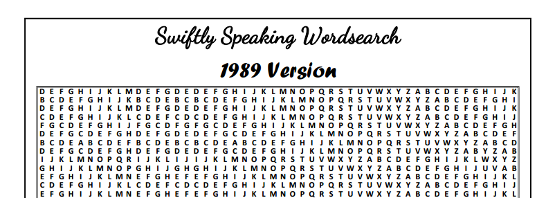 DOWNLOAD : Swiftie Wordsearch Puzzles