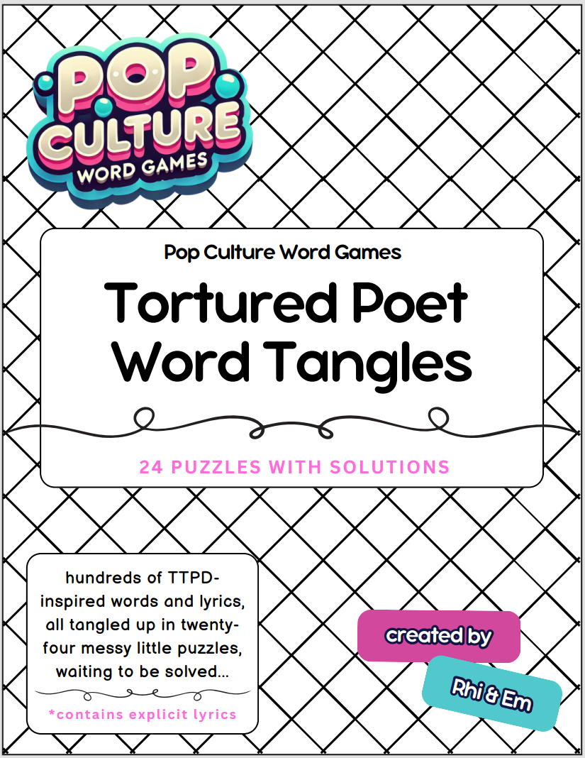 Tortured Poet Word Tangles : booklet DOWNLOAD