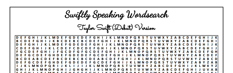 DOWNLOAD : Swiftie Wordsearch Puzzles