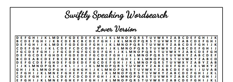DOWNLOAD : Swiftie Wordsearch Puzzles