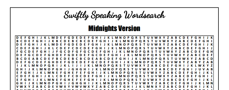 DOWNLOAD : Swiftie Wordsearch Puzzles