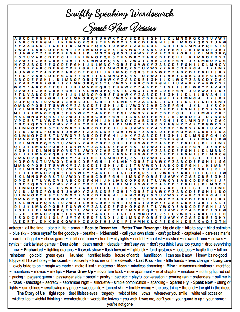 DOWNLOAD : Swiftie Wordsearch Puzzles