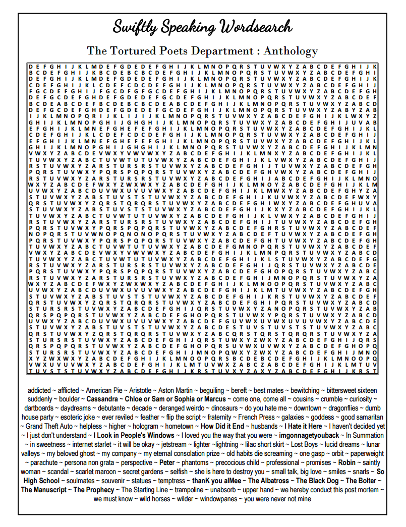 DOWNLOAD : Swiftie Wordsearch Puzzles