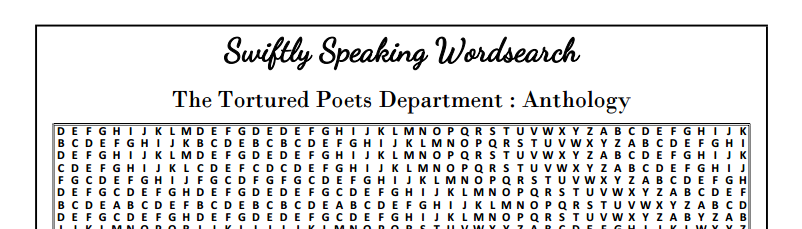 DOWNLOAD : Swiftie Wordsearch Puzzles