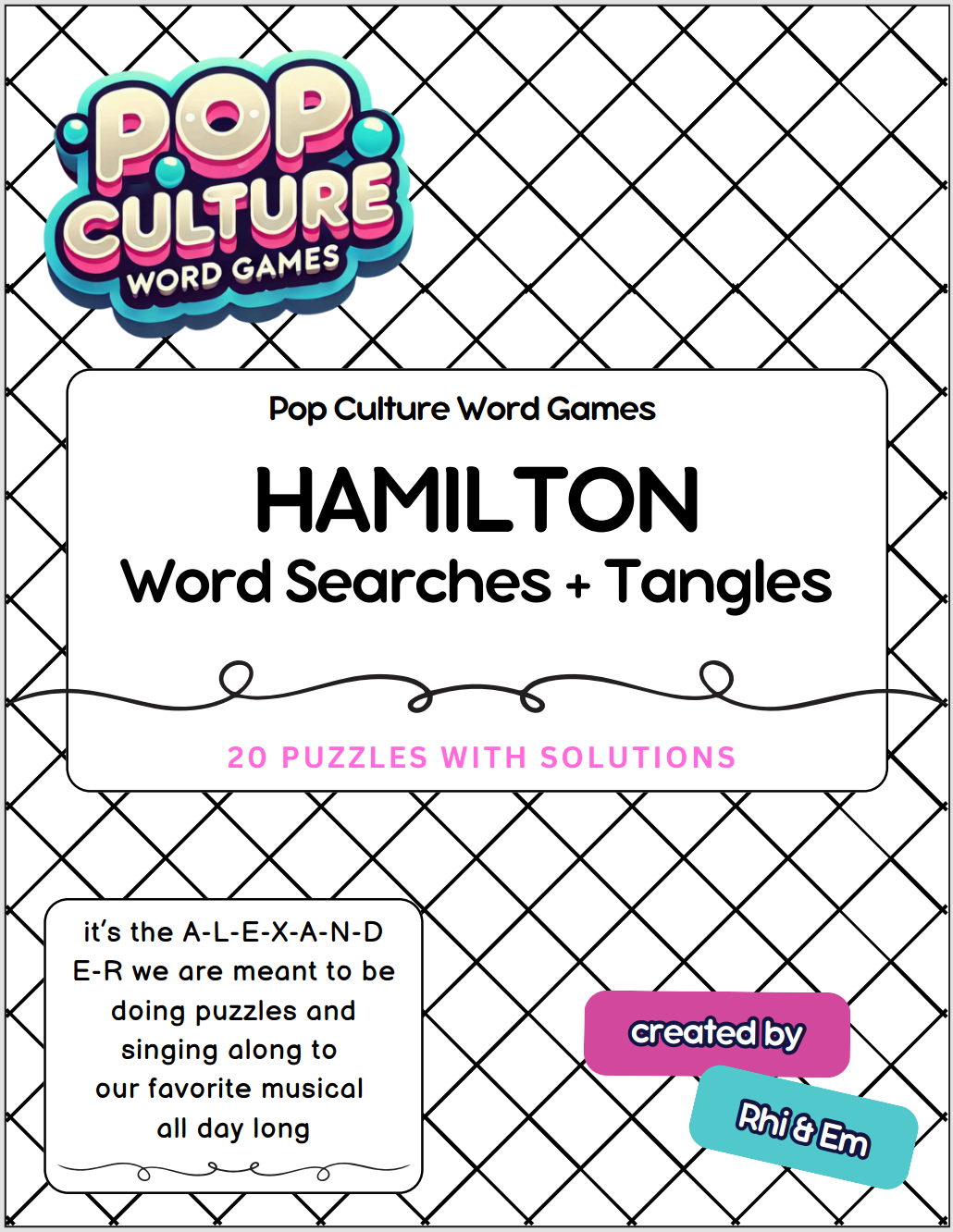 Hamilton Word Searches and Tangles : booklet DOWNLOAD