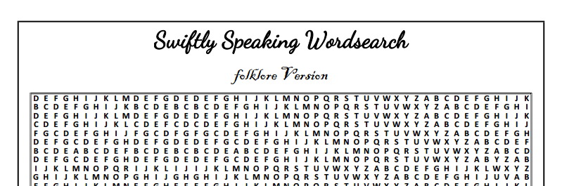 DOWNLOAD : Swiftie Wordsearch Puzzles
