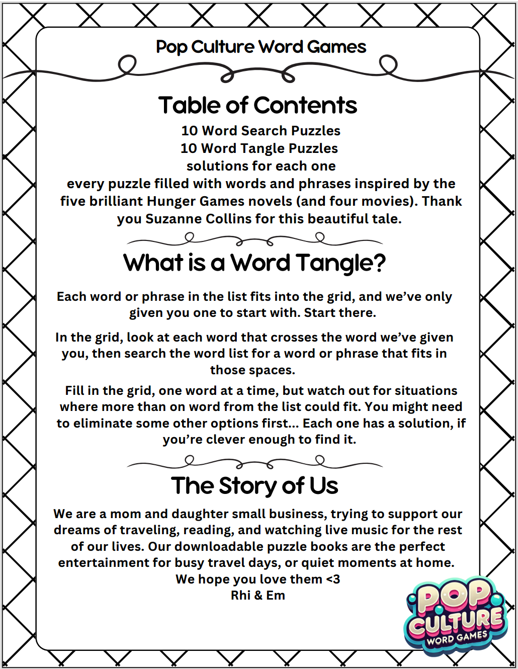 Sunrise on the Games, Word Searches and Tangles : booklet DOWNLOAD