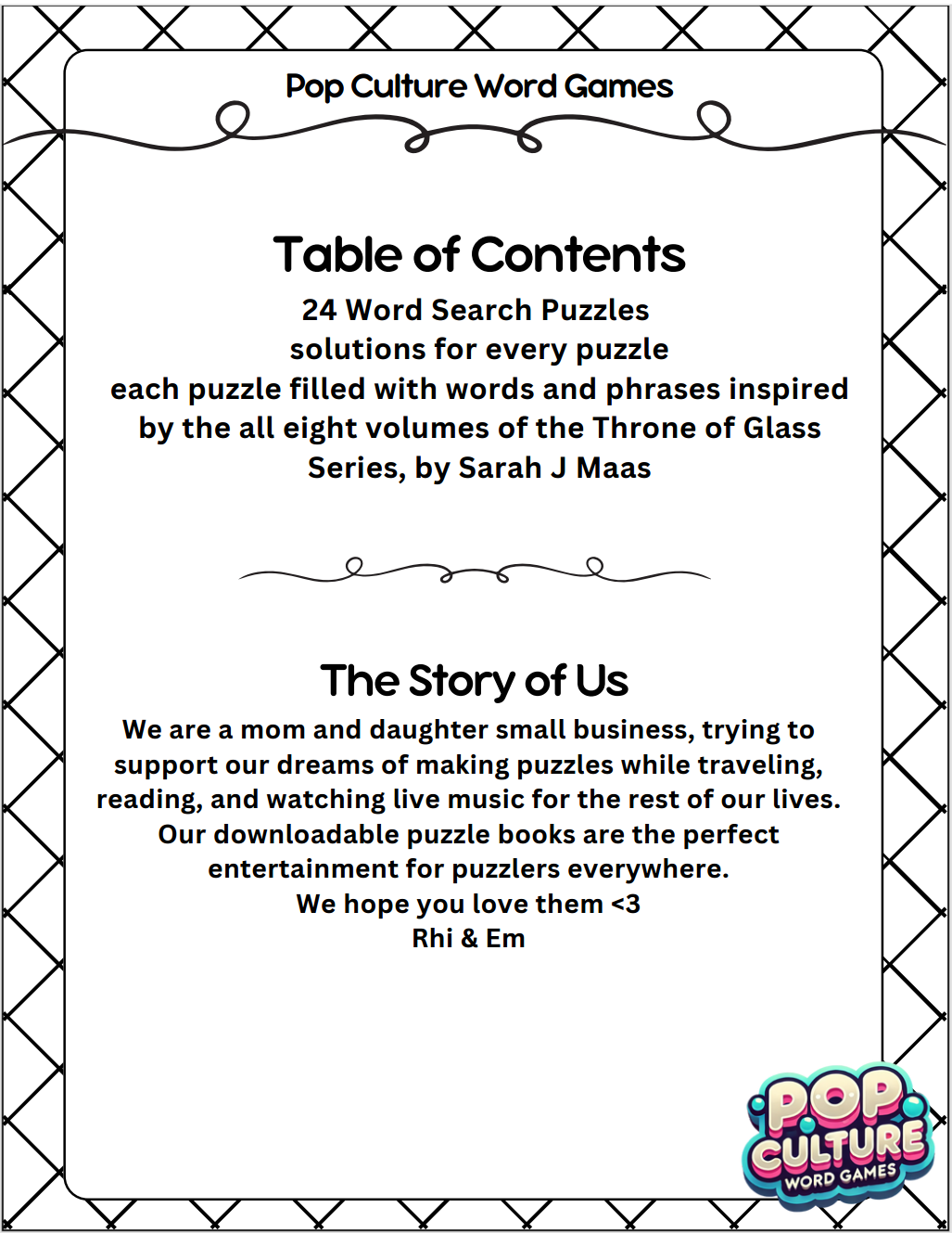 Throne of Glass Word Searches : booklet DOWNLOAD
