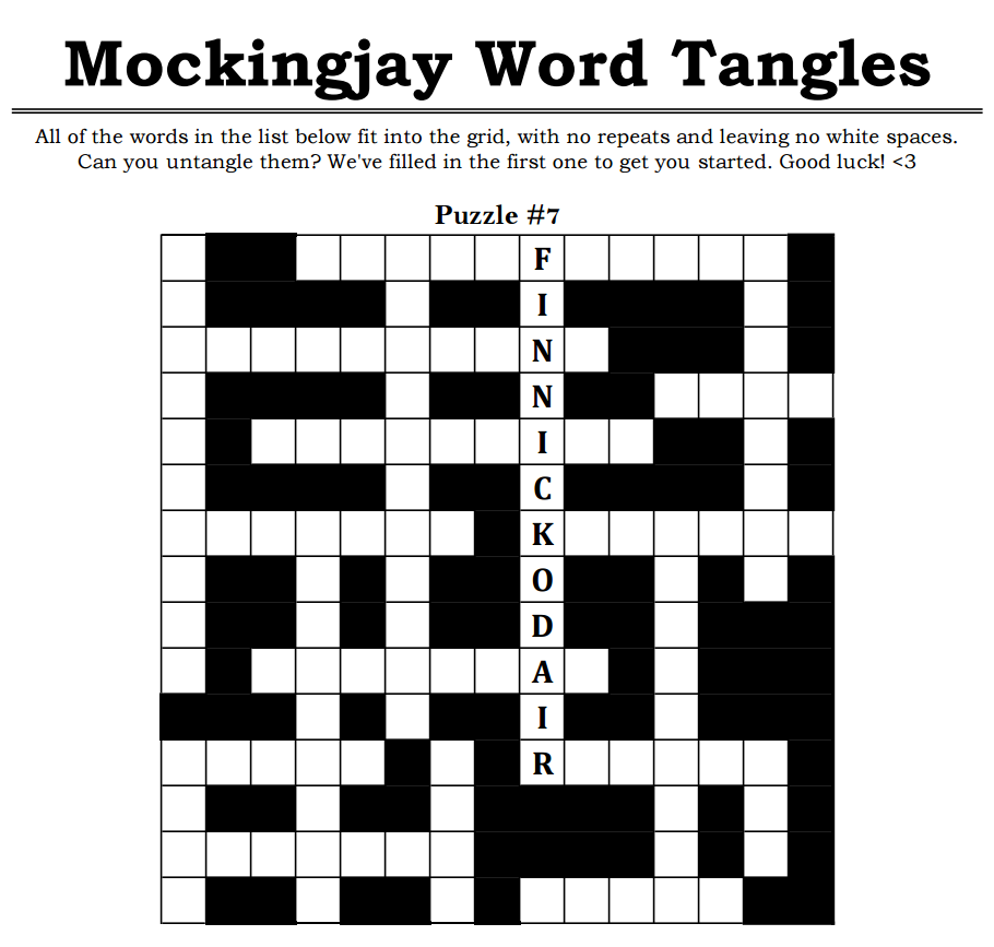 Mockingjay Word Searches and Tangles : booklet DOWNLOAD