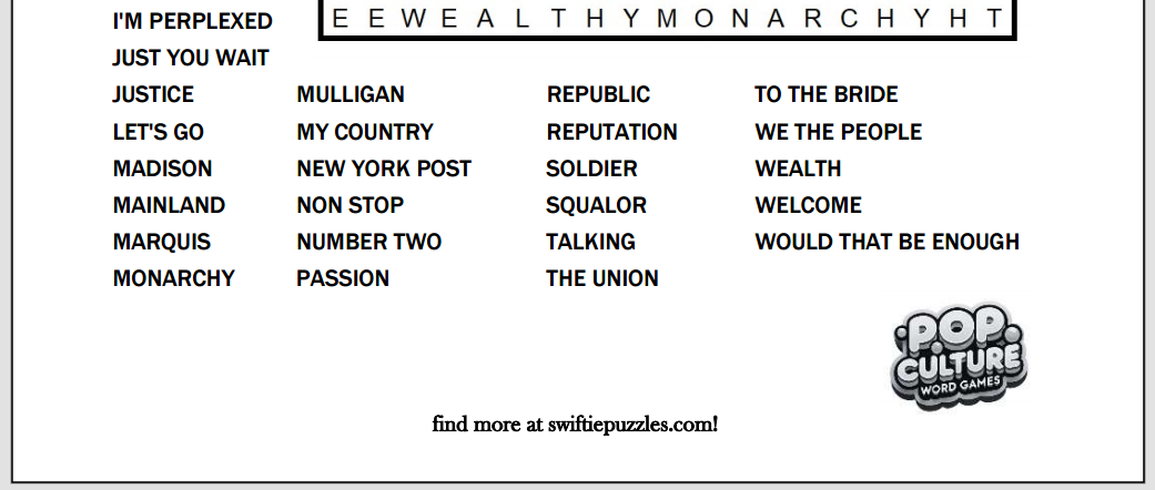 Hamilton Word Searches and Tangles : booklet DOWNLOAD