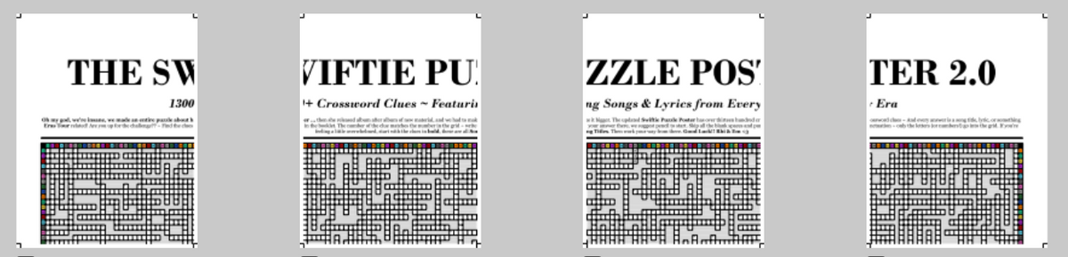 Swiftie Puzzle Poster 2.0 : Giant Taylor Swift Crossword DOWNLOAD